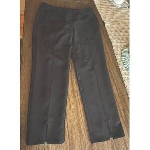 Adrianna Papell Black Career Pants Ankle Slit Stretch Women's Size 12